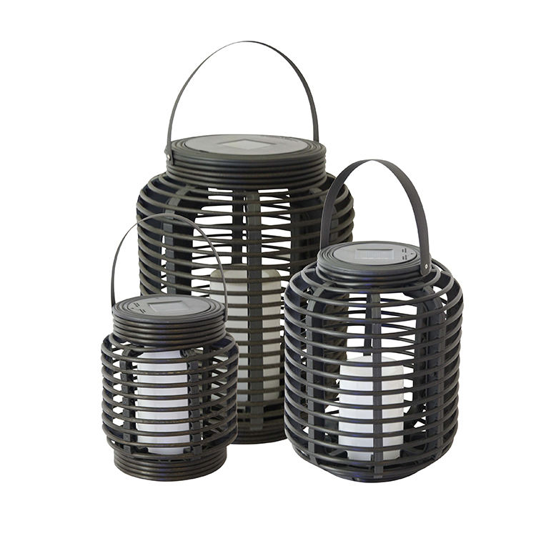 Waterproof outdoor led candle decoration hand-woven solar lantern light