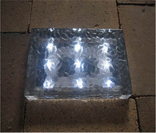 Solar Waterproof Glass Brick Ice Cube LED Light Crystal Brick Stone Lamp Garden Pathway Patio Light----23.5X15.3X6CM
