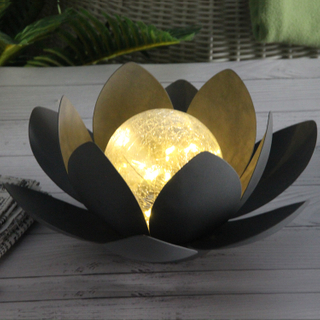 Solar Iron Waterlily solar colour Lotus-solar lantern metal solar outdoor light solar decoration garden light 