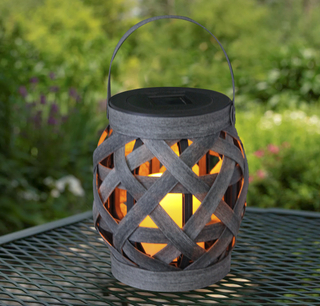 Solar Column Shaped Rattan Lantern (mini Size) -led Garden Decorative Lights Outdoor