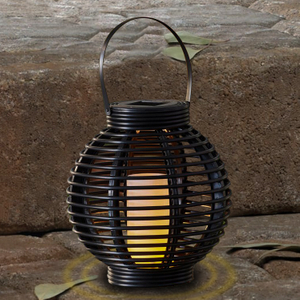 Solar Round Rattan Lantern Garden Light (large Size) -led Garden Decorative Lights Outdoor